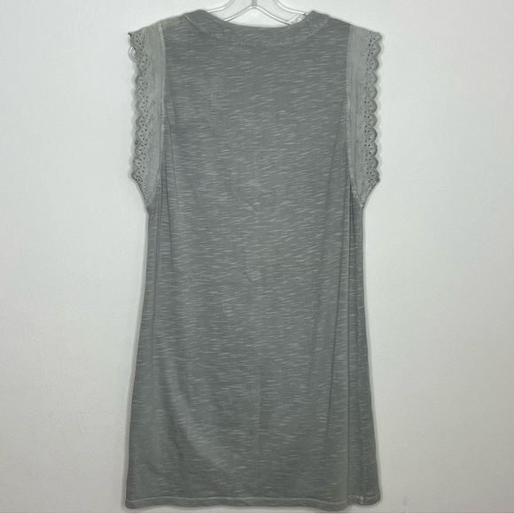 LILA P Sleeveless Cotton Embroidered Ruffle Bohemian Minimalist Dress XS - Picture 2 of 12